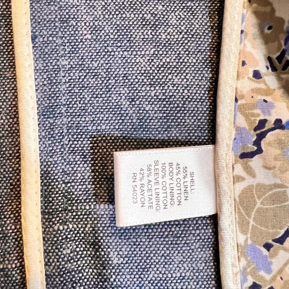 BANANA REPUBLIC BLAZER BLUE LINEN MILITARY STYLE LONG SLEEVE. Size 6 - Picture 9 of 10